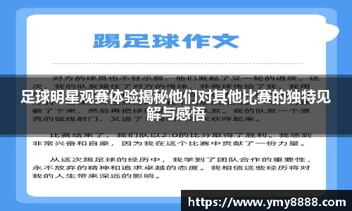 足球明星观赛体验揭秘他们对其他比赛的独特见解与感悟
